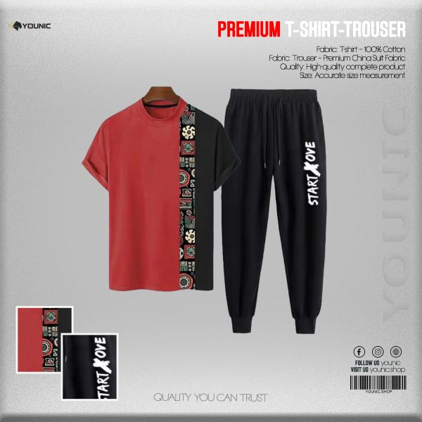 T-Shirt+Trouser Combo Set For Men