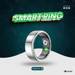 Smart Finger Ring for Fitness Tracking – With Magnetic Charging Cable – (Ring Size – 9) – Silver
